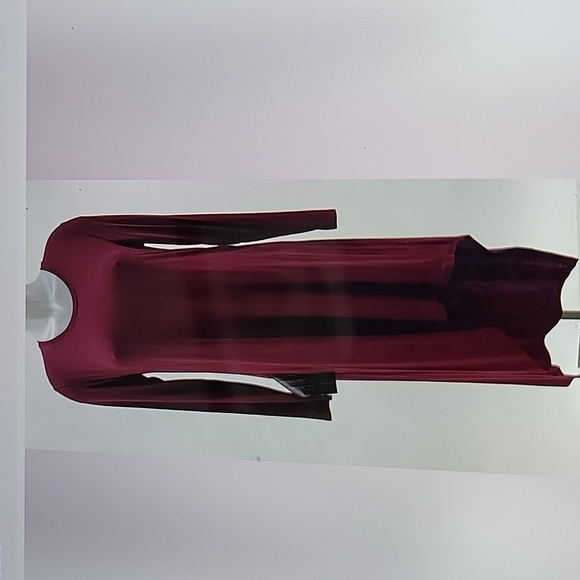BCBG MAXAZRIA Burgundy High-Low LS T-Shirt DRESS NWT $138 SZ M BEAUTIFUL - Picture 1 of 4